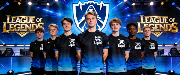 Team Liquid 英雄联盟分部团队合影 - 身着队服的选手们